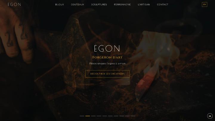 Page d'accueil d'Egon Forge